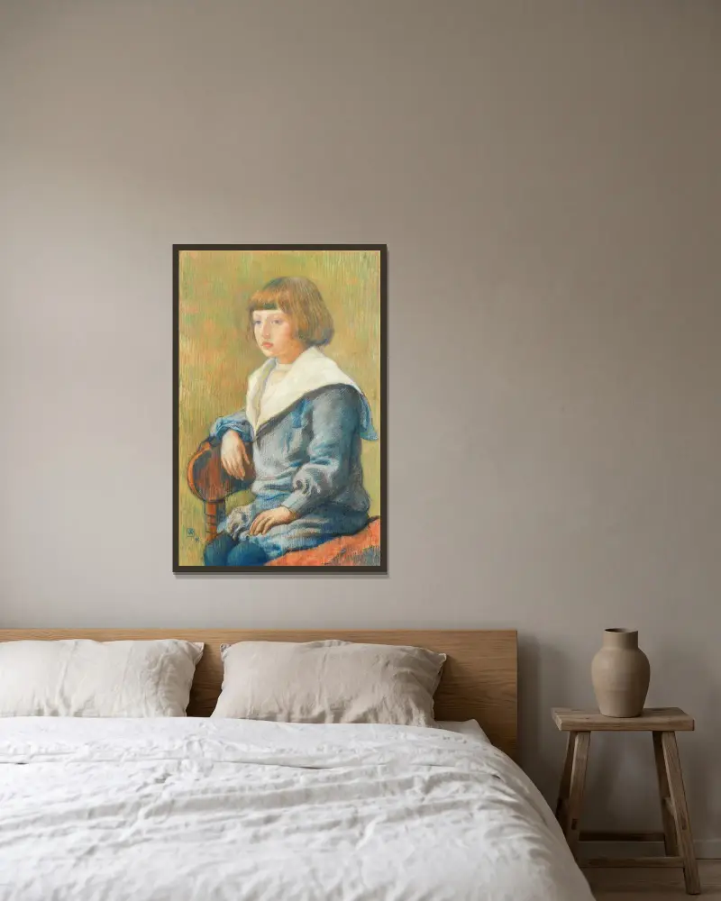 Dětský portrét, Theo van Rysselberghe v rámu na stěně