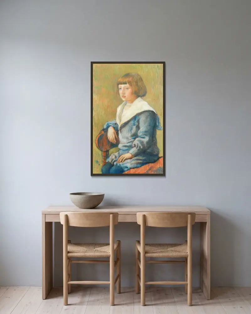Dětský portrét, Theo van Rysselberghe v rámu na stěně