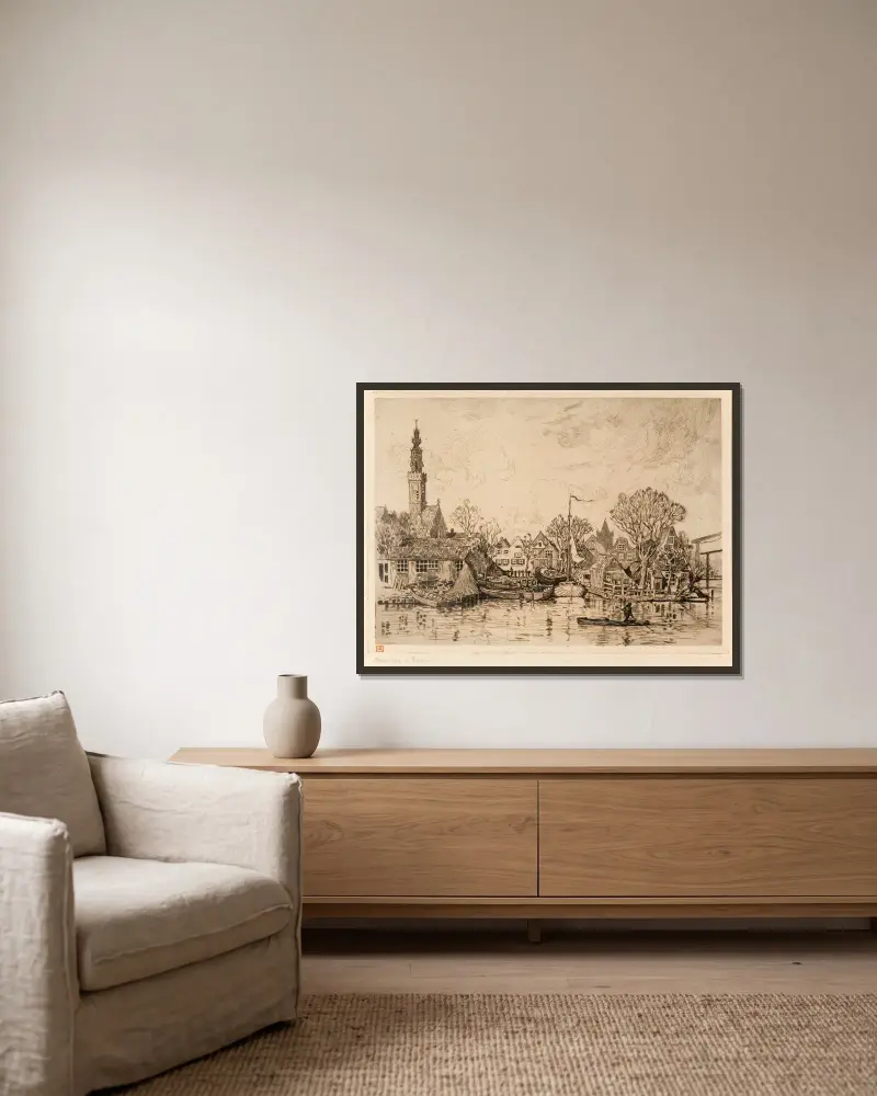 Stocznia w Edam (Holandia), Theo van Rysselberghe w ramie na ścianie