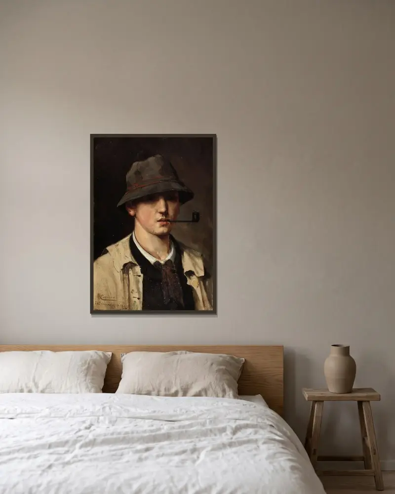 Studie k autoportrétu, Theo van Rysselberghe v rámu na stěně