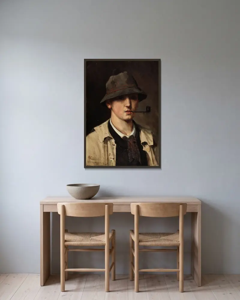 Studie k autoportrétu, Theo van Rysselberghe v rámu na stěně