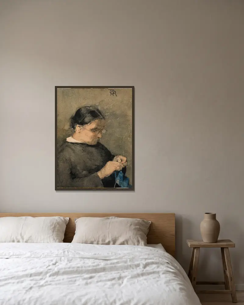 The Artist’s Grandmother av Theo van Rysselberghe inramad på en vägg