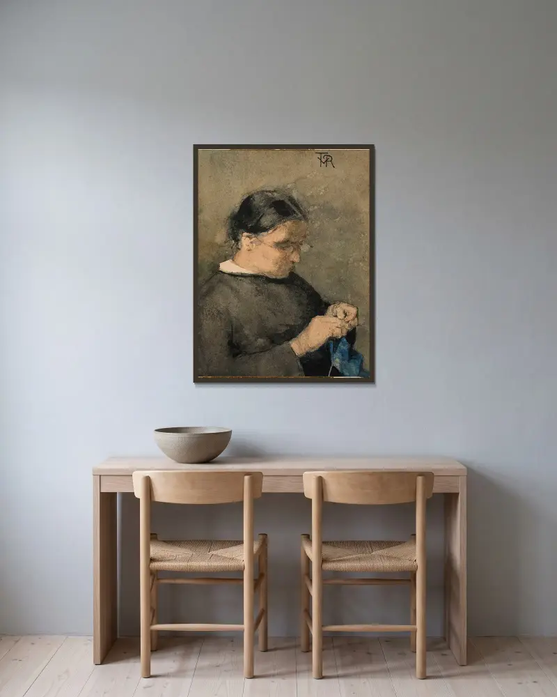 The Artist’s Grandmother av Theo van Rysselberghe inramad på en vägg