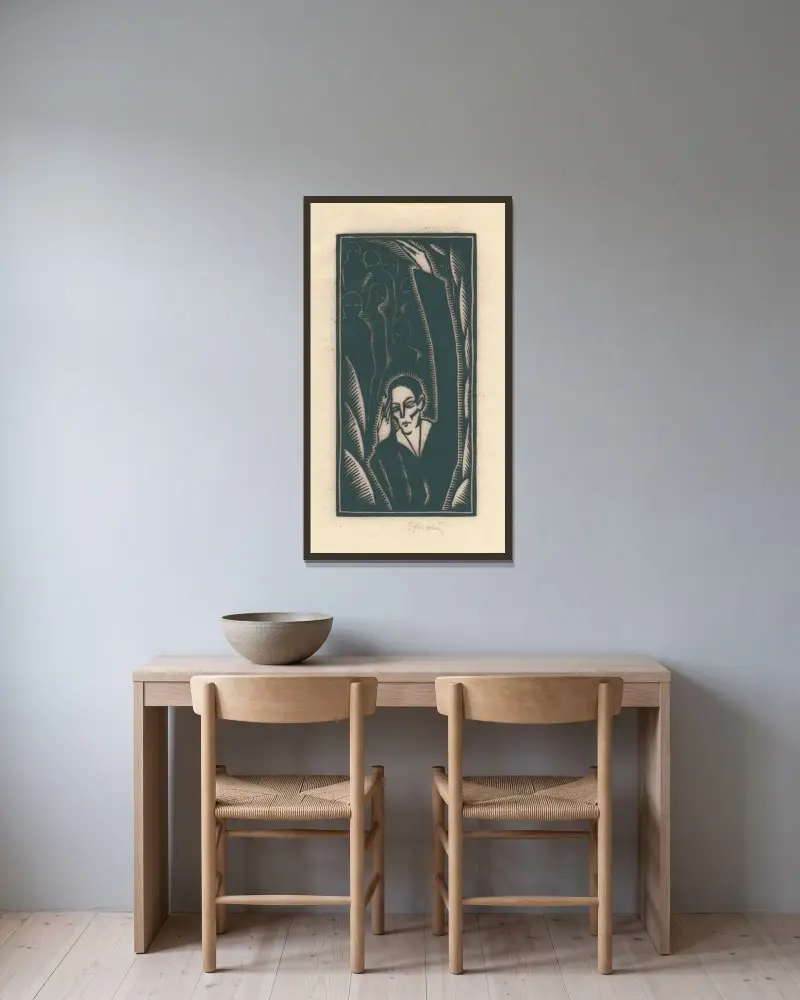 Doppel Sehnsucht Sonette Pl.4 av Henri Van Straten inramad på en vägg