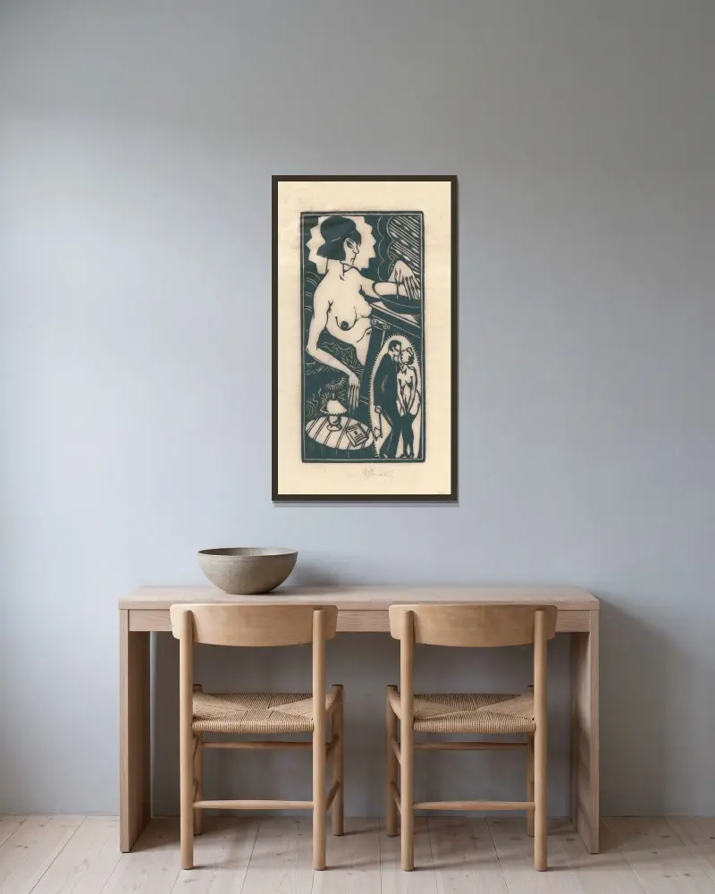 Doppel Sehnsucht Sonette Pl.5 av Henri Van Straten inramad på en vägg