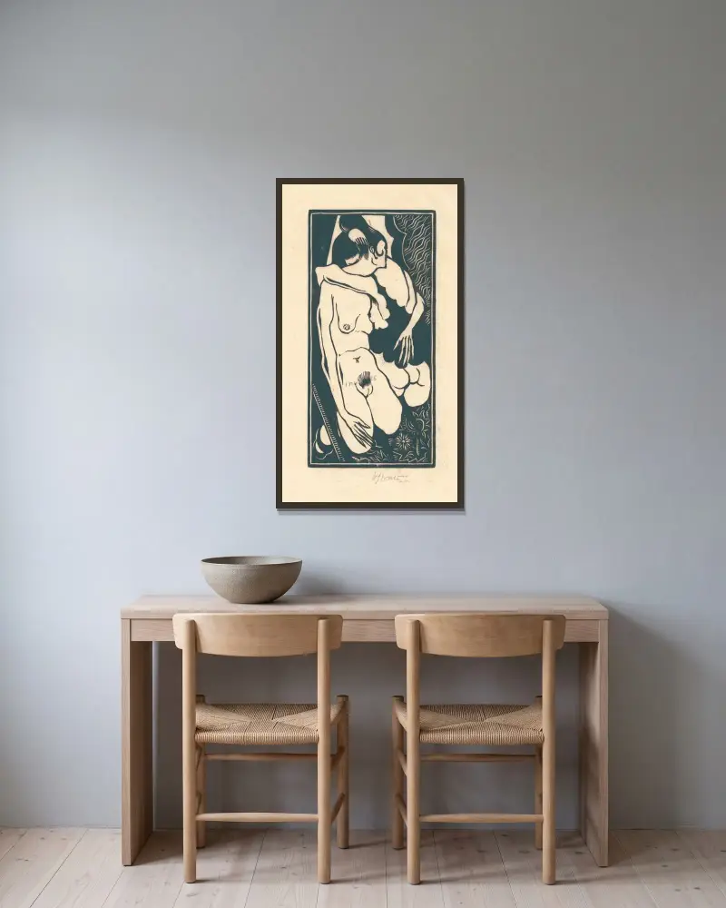 Doppel Sehnsucht Sonette Pl.7 av Henri Van Straten inramad på en vägg