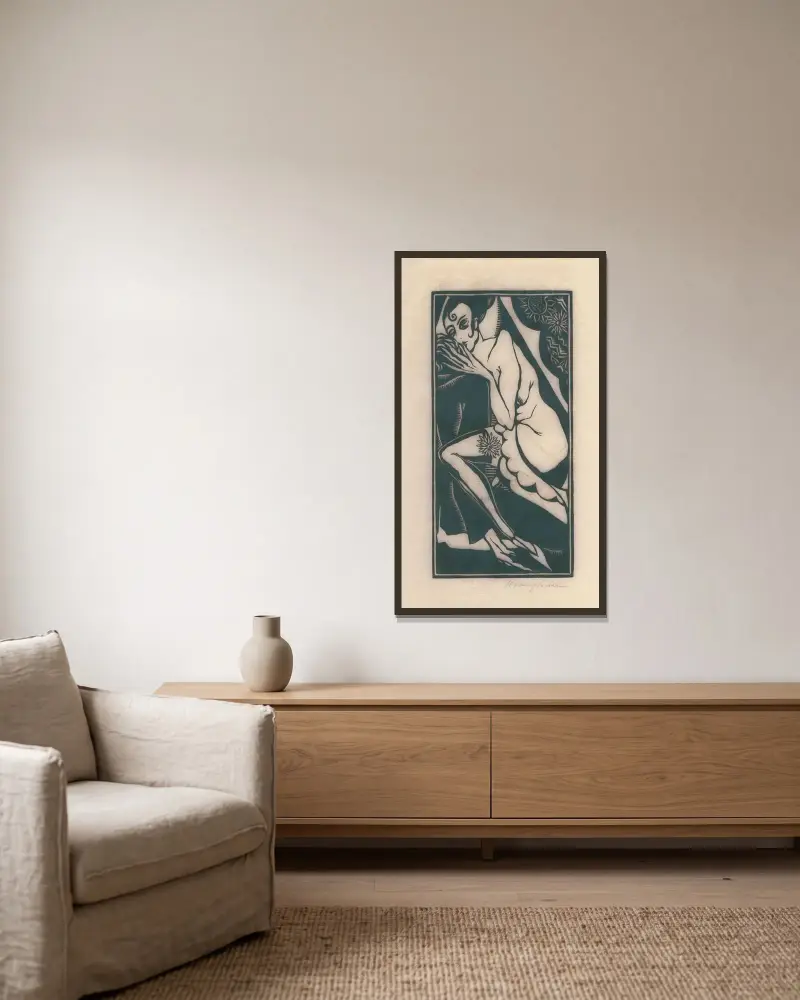 Doppel Sehnsucht Sonette Pl.8 av Henri Van Straten inramad på en vägg