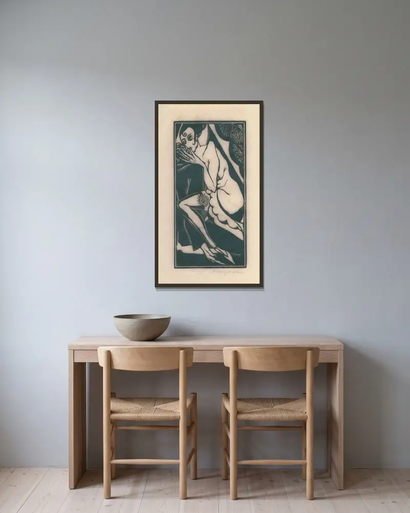 Doppel Sehnsucht Sonette Pl.8 av Henri Van Straten inramad på en vägg