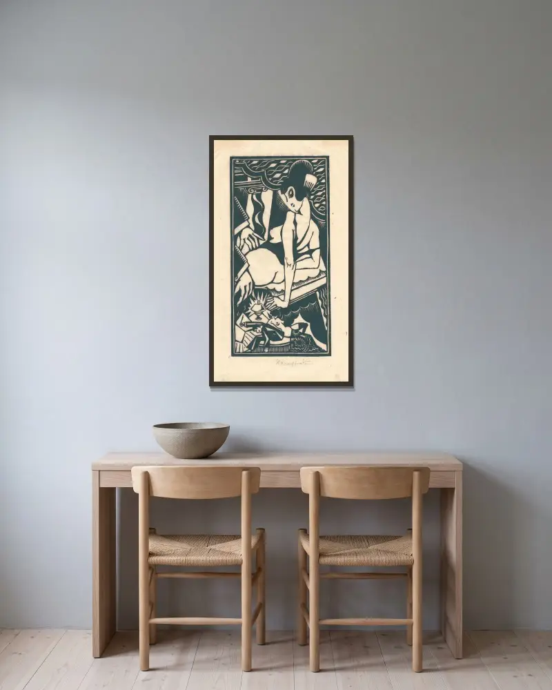 Doppel Sehnsucht Sonette Pl.9 av Henri Van Straten inramad på en vägg
