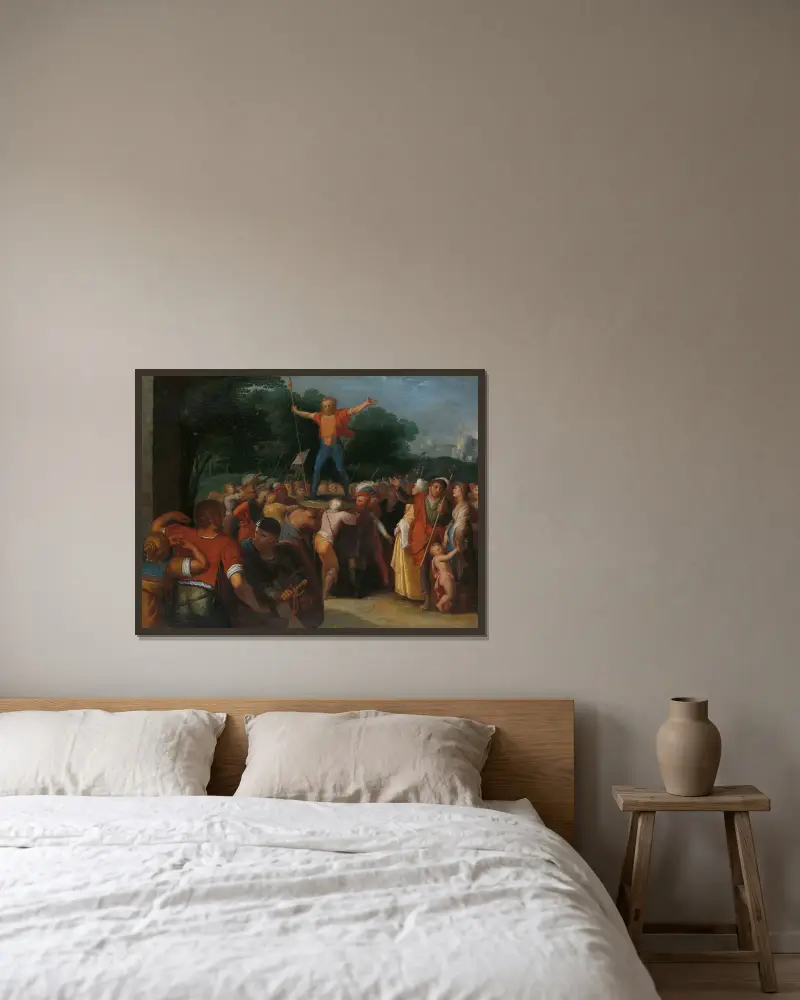 Brinno auf dem Schild erhoben von Otto van Veen gerahmt an einer Wand