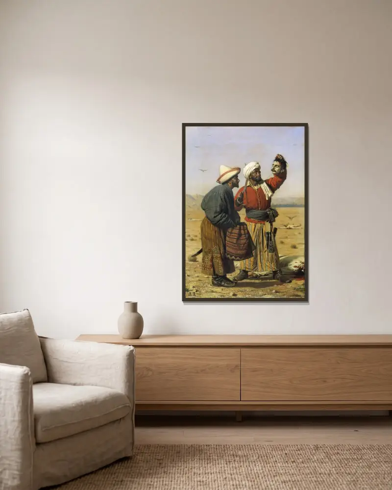 Nach einem Sieg von Vasily Vereshchagin gerahmt an einer Wand