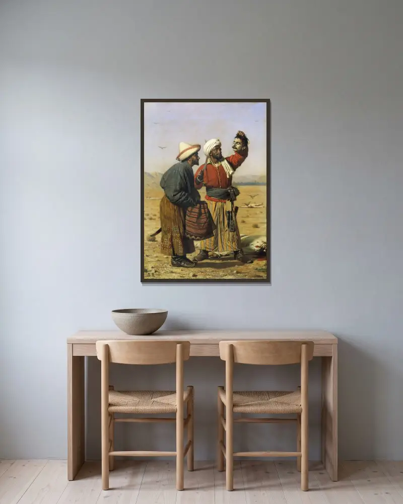 Nach einem Sieg von Vasily Vereshchagin gerahmt an einer Wand