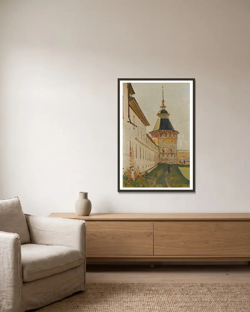 Klosterturm von Vasily Vereshchagin gerahmt an einer Wand