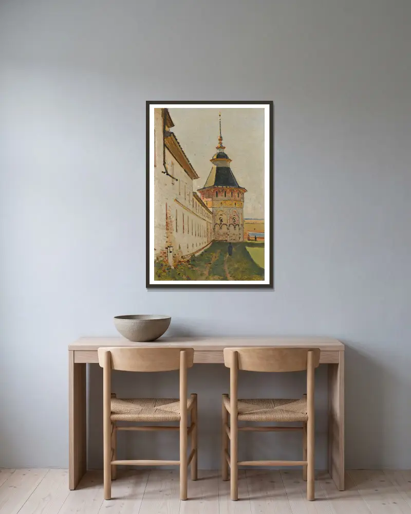 Klosterturm von Vasily Vereshchagin gerahmt an einer Wand