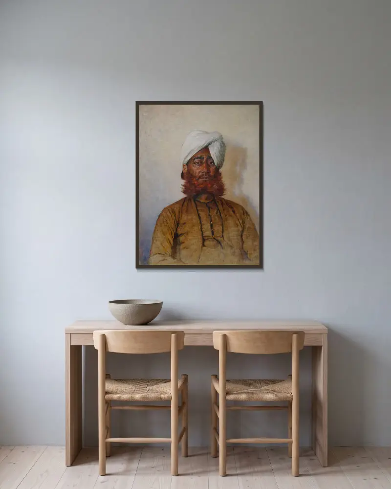 Muslimský hodnostář, Vasily Vereshchagin v rámu na stěně