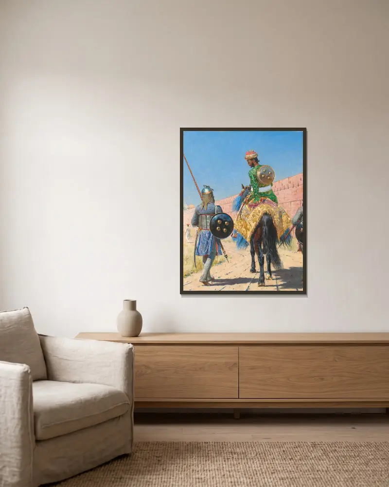 Jeździec w Jaipur, Vasily Vereshchagin w ramie na ścianie