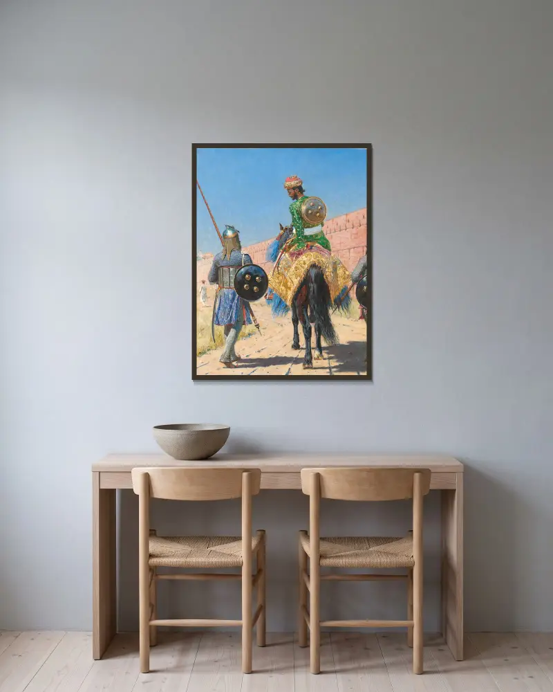 Jeździec w Jaipur, Vasily Vereshchagin w ramie na ścianie