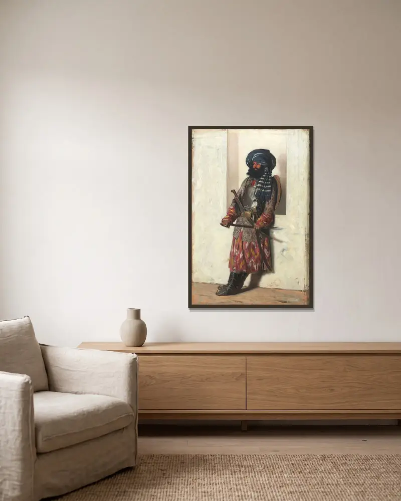 Die Sicherheitskräfte Afghanistans von Vasily Vereshchagin gerahmt an einer Wand