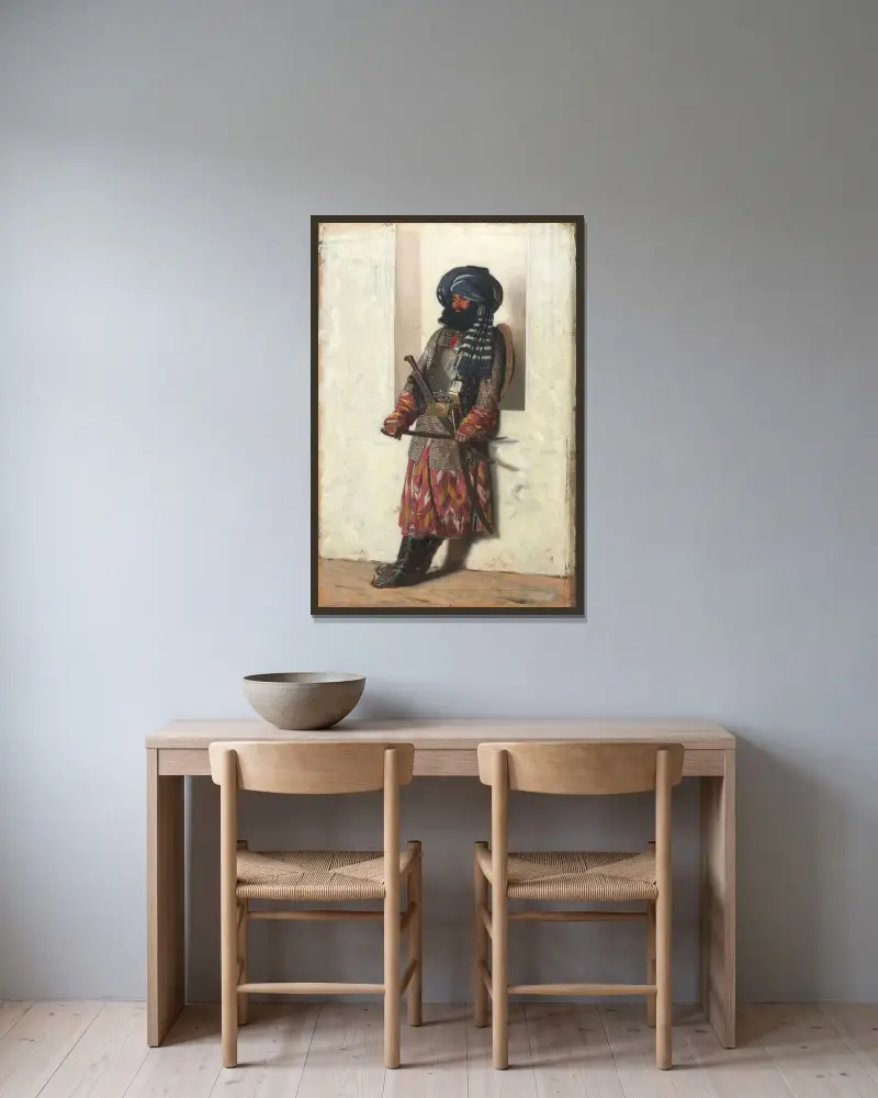 Die Sicherheitskräfte Afghanistans von Vasily Vereshchagin gerahmt an einer Wand