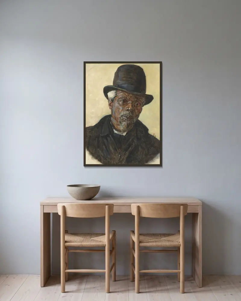 Studie für „Bettler in Washington“ von Vasily Vereshchagin gerahmt an einer Wand
