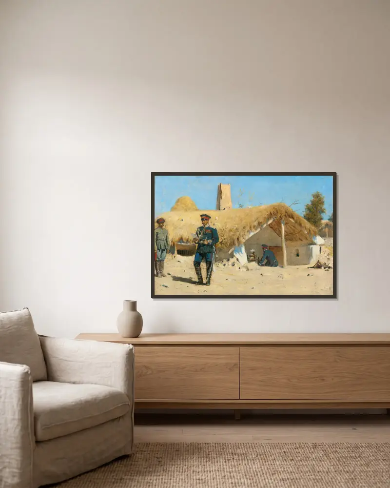 Der Adjutant von Vasily Vereshchagin gerahmt an einer Wand