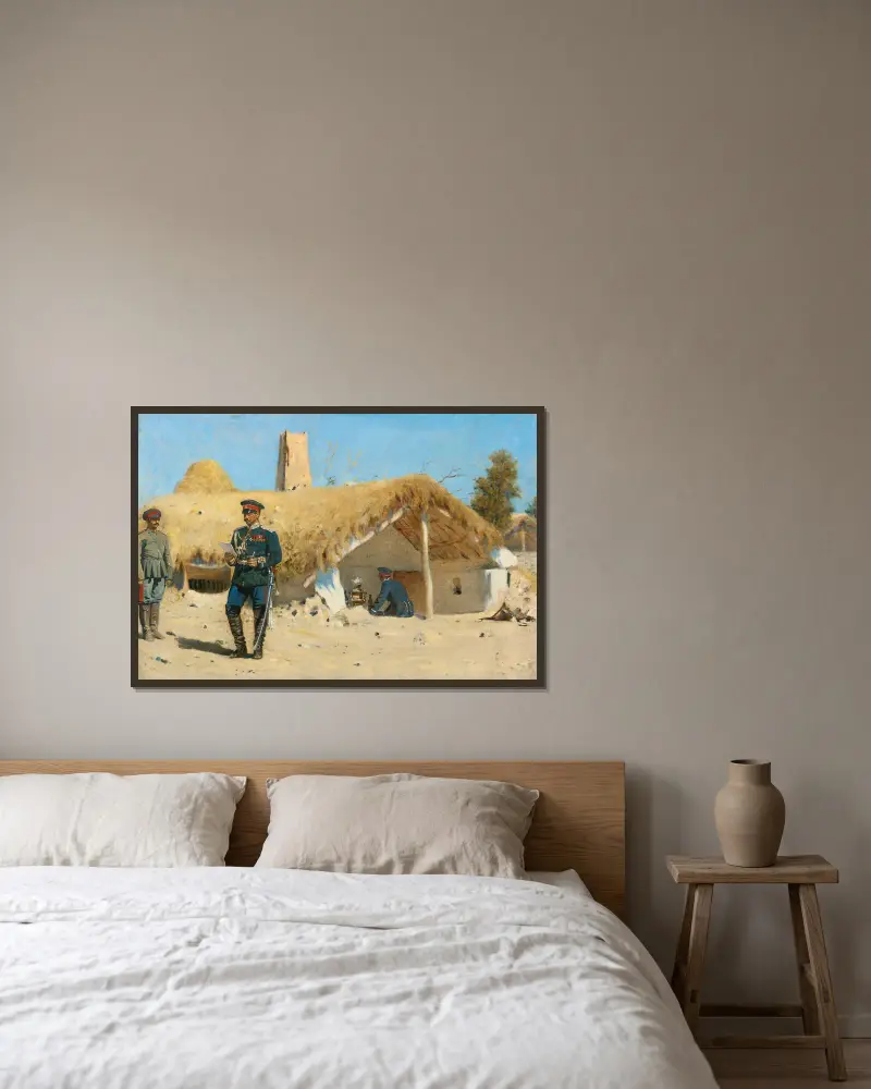 Der Adjutant von Vasily Vereshchagin gerahmt an einer Wand