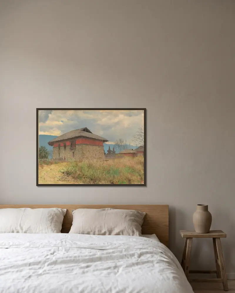 Der Haupttempel des Klosters Tassiding, Sikkim von Vasily Vereshchagin gerahmt an einer Wand