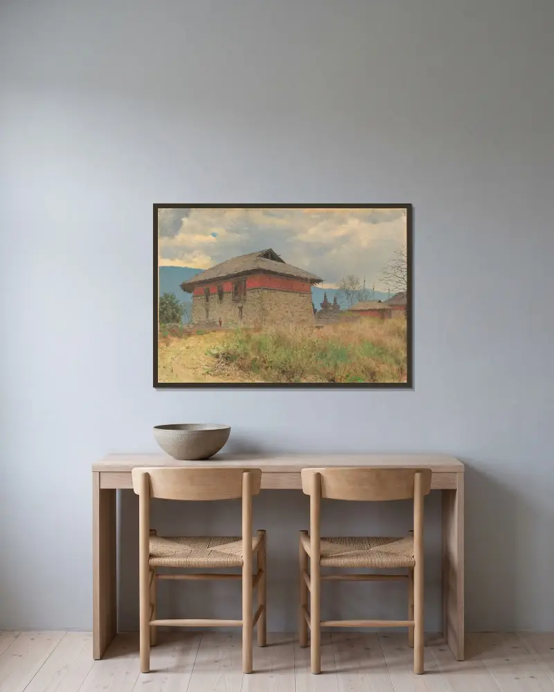 Der Haupttempel des Klosters Tassiding, Sikkim von Vasily Vereshchagin gerahmt an einer Wand