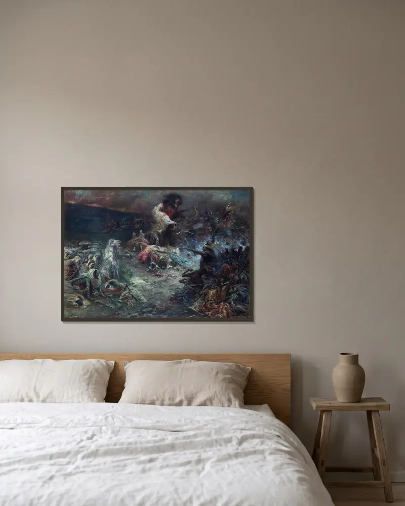 Das Blutbad von Georges Jules Victor Clairin gerahmt an einer Wand