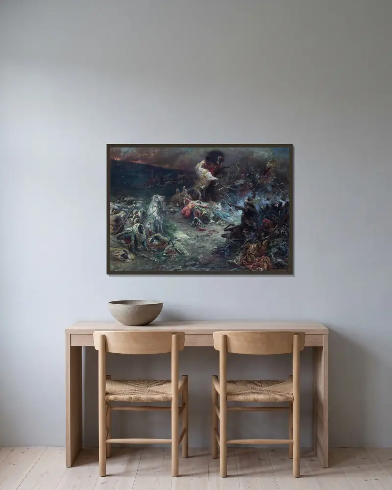 Das Blutbad von Georges Jules Victor Clairin gerahmt an einer Wand
