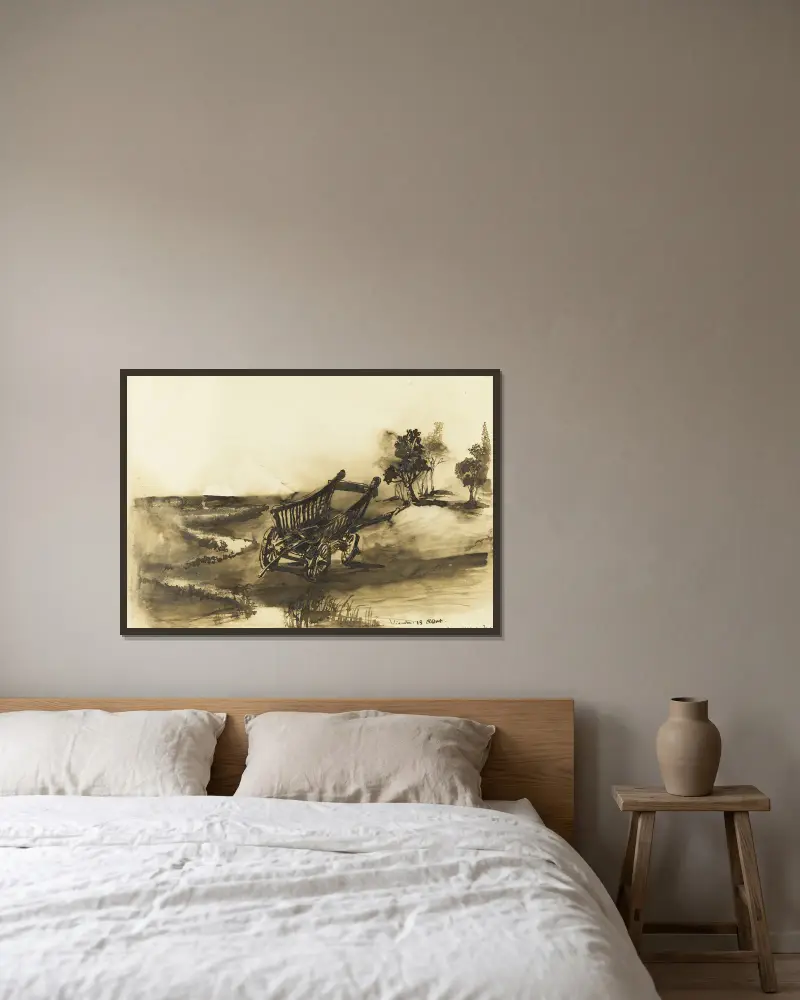 Flickstol von Victor Hugo gerahmt an einer Wand