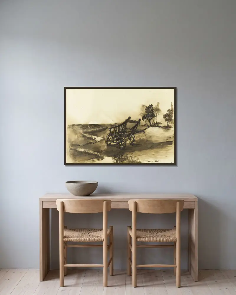 Flickstol von Victor Hugo gerahmt an einer Wand