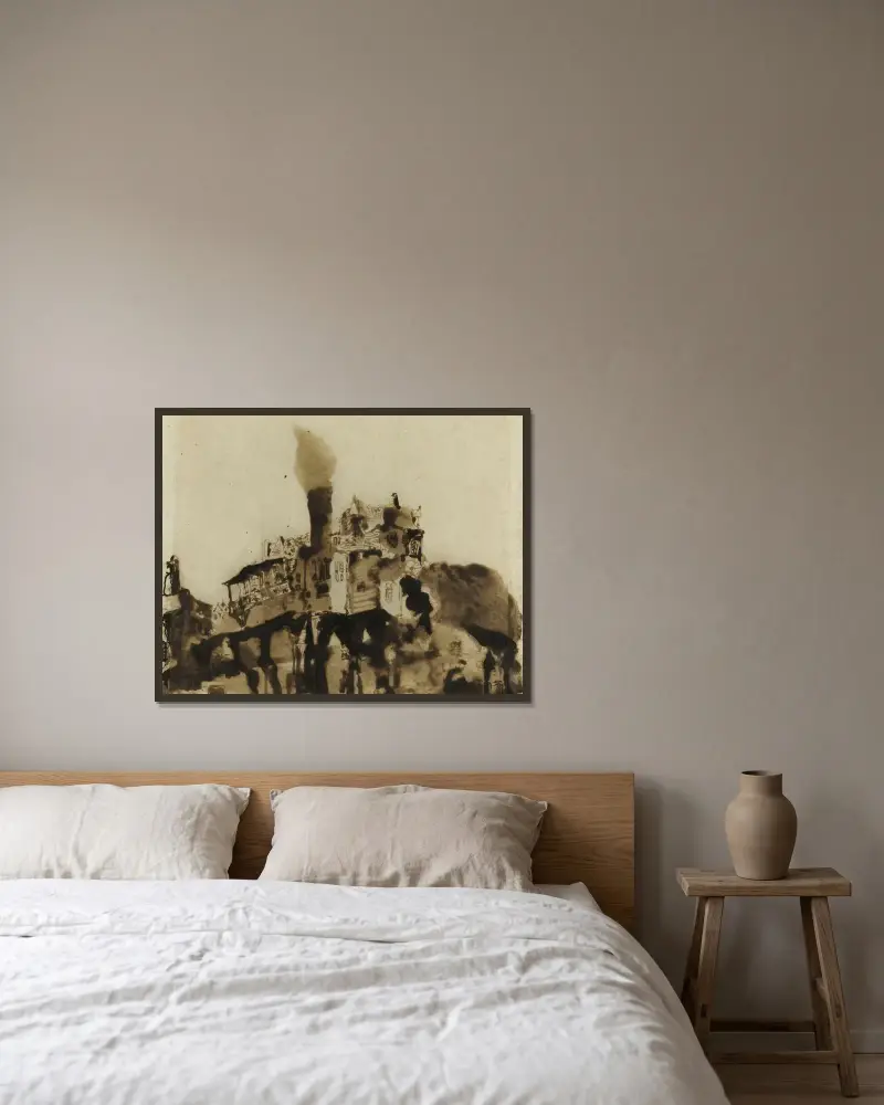Staden med balkongerna av Victor Hugo inramad på en vägg