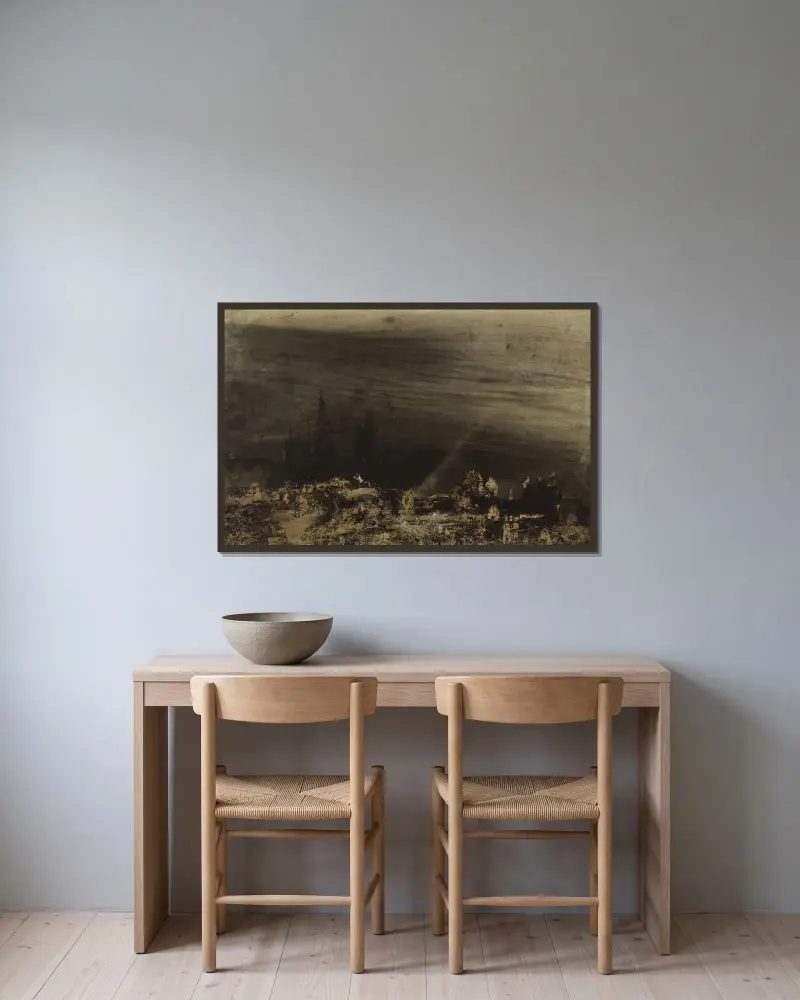 Den döda staden av Victor Hugo inramad på en vägg
