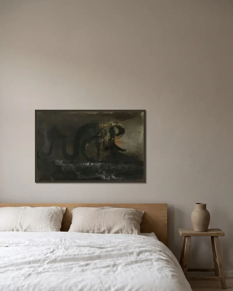 Ormen av Victor Hugo inramad på en vägg