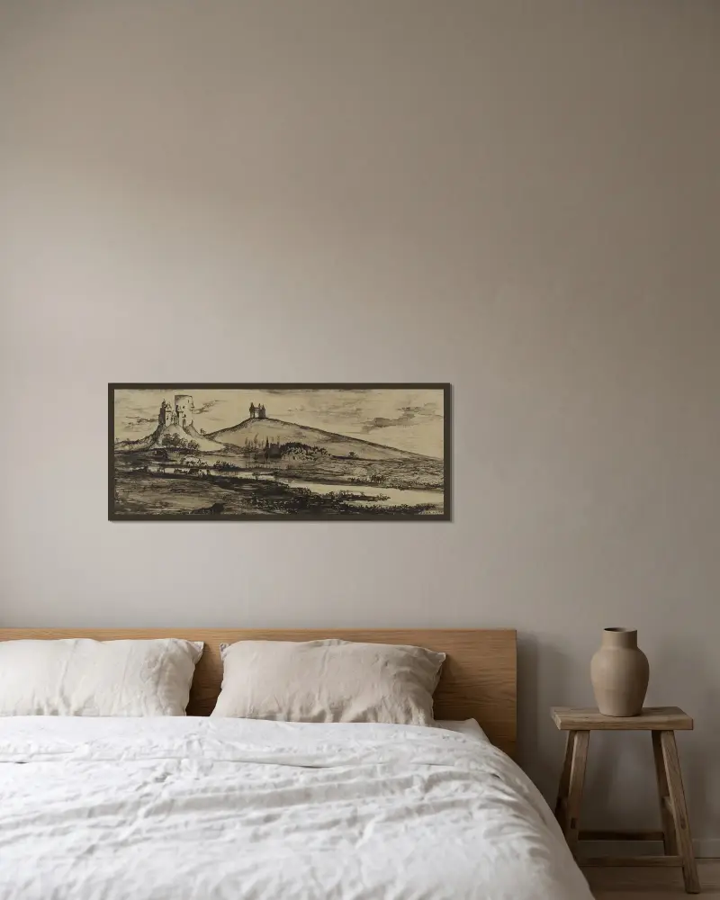 Saint-Goarshausen av Victor Hugo inramad på en vägg