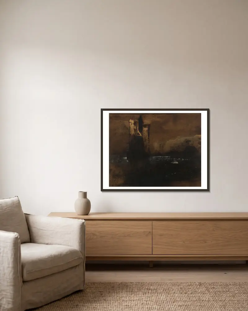 Erinnerung an den Neckar von Victor Hugo gerahmt an einer Wand