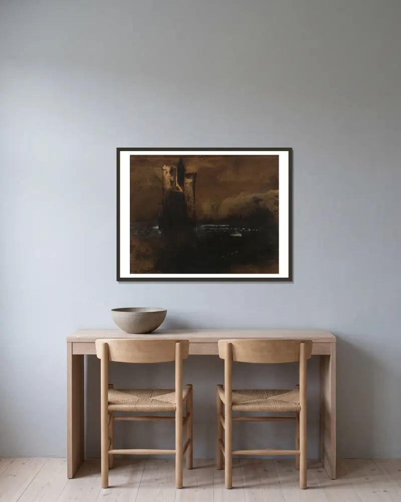 Erinnerung an den Neckar von Victor Hugo gerahmt an einer Wand