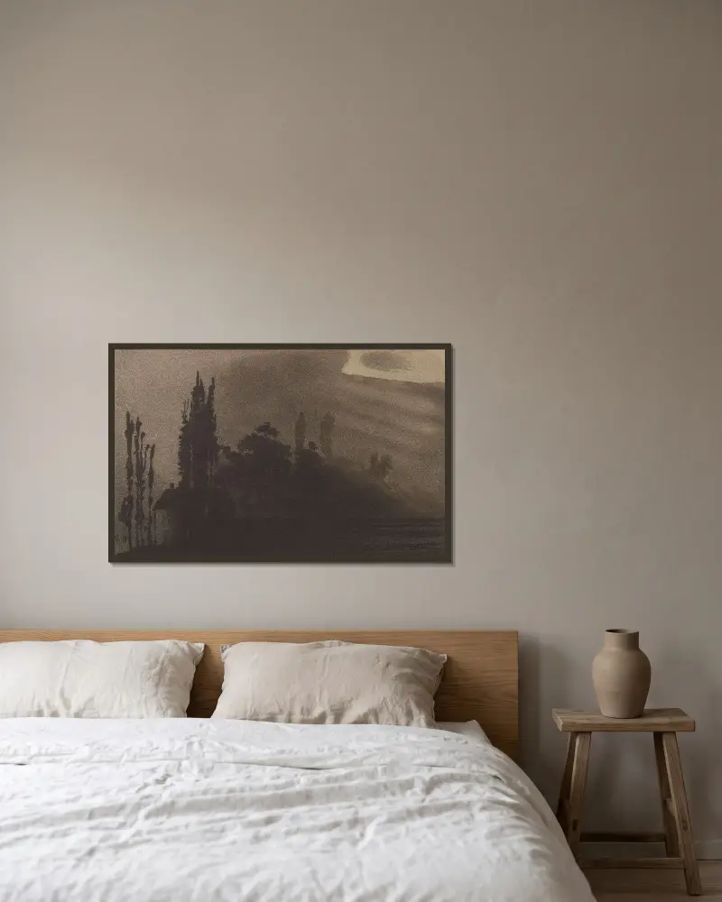 Minnesbild av en dimma av Victor Hugo inramad på en vägg