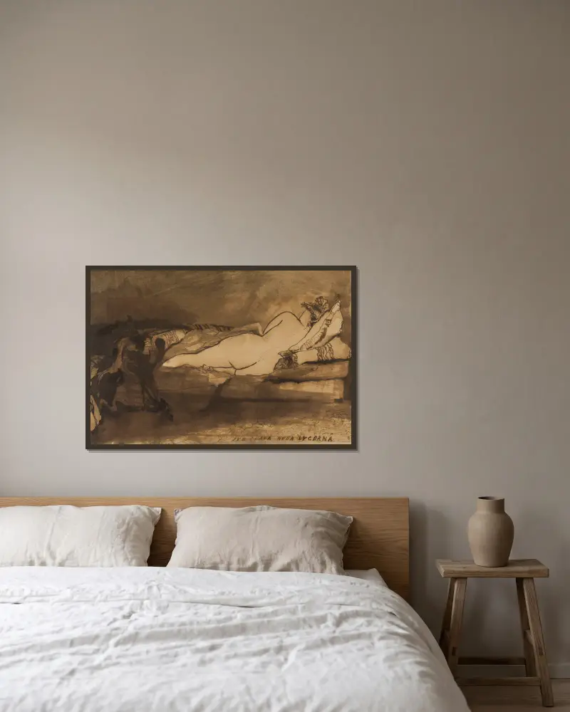 Sub clara nuda lucerna von Victor Hugo gerahmt an einer Wand