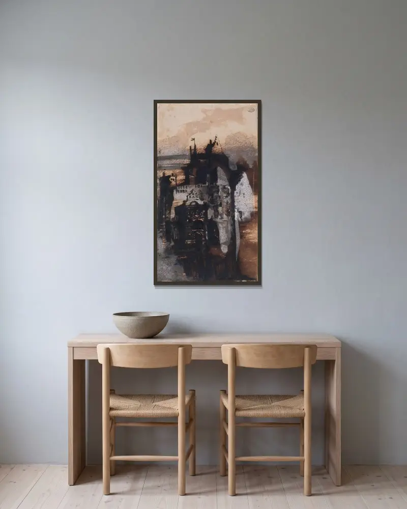 Ett renässansslott av Victor Hugo inramad på en vägg