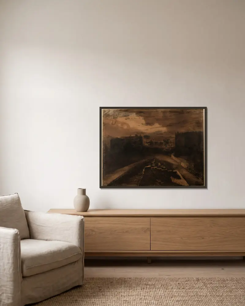 Blick auf Paris von Victor Hugo gerahmt an einer Wand