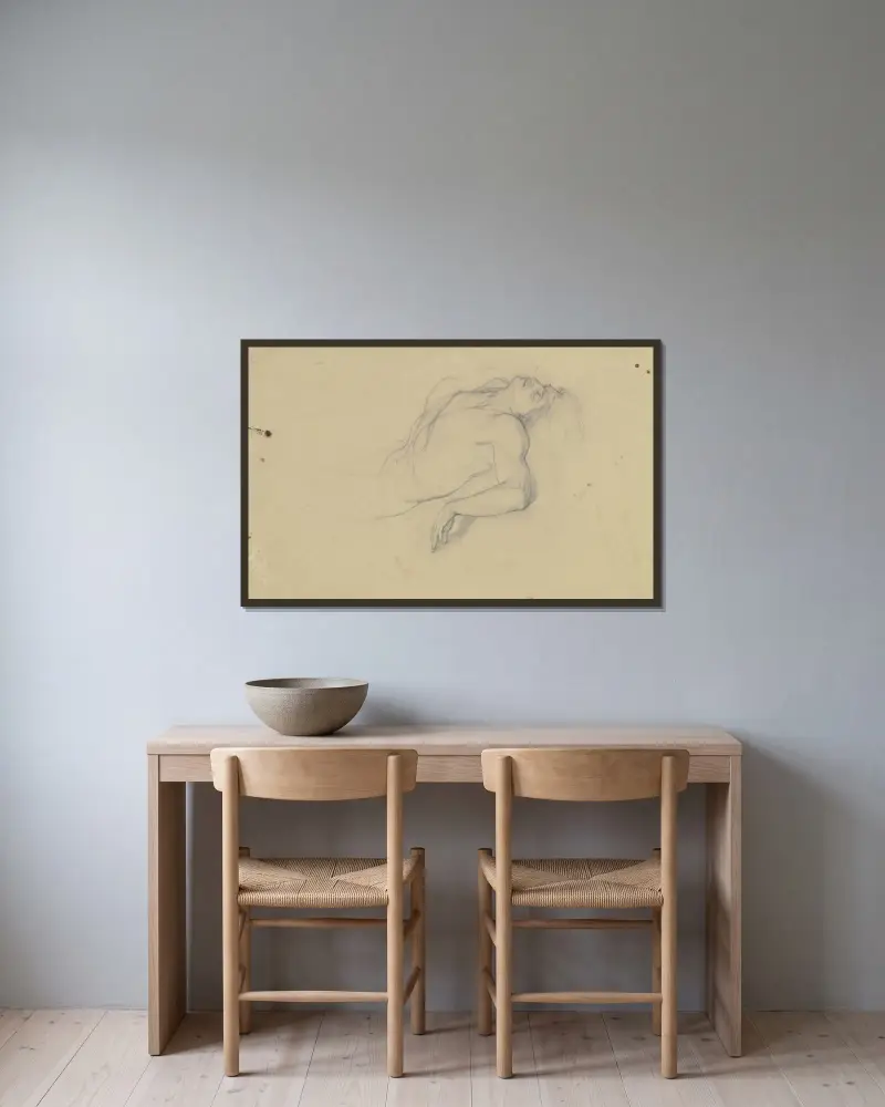 Leanders lik från 'Hero och Leander' av Victor Müller inramad på en vägg