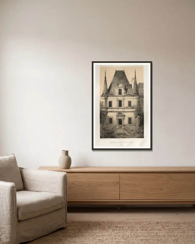 Ancien Chateau de Villiers (Somme) av Victor Petit inramad på en vägg