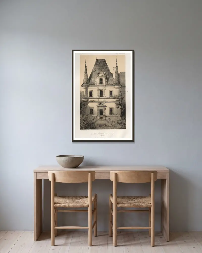 Ancien Chateau de Villiers (Somme) av Victor Petit inramad på en vägg