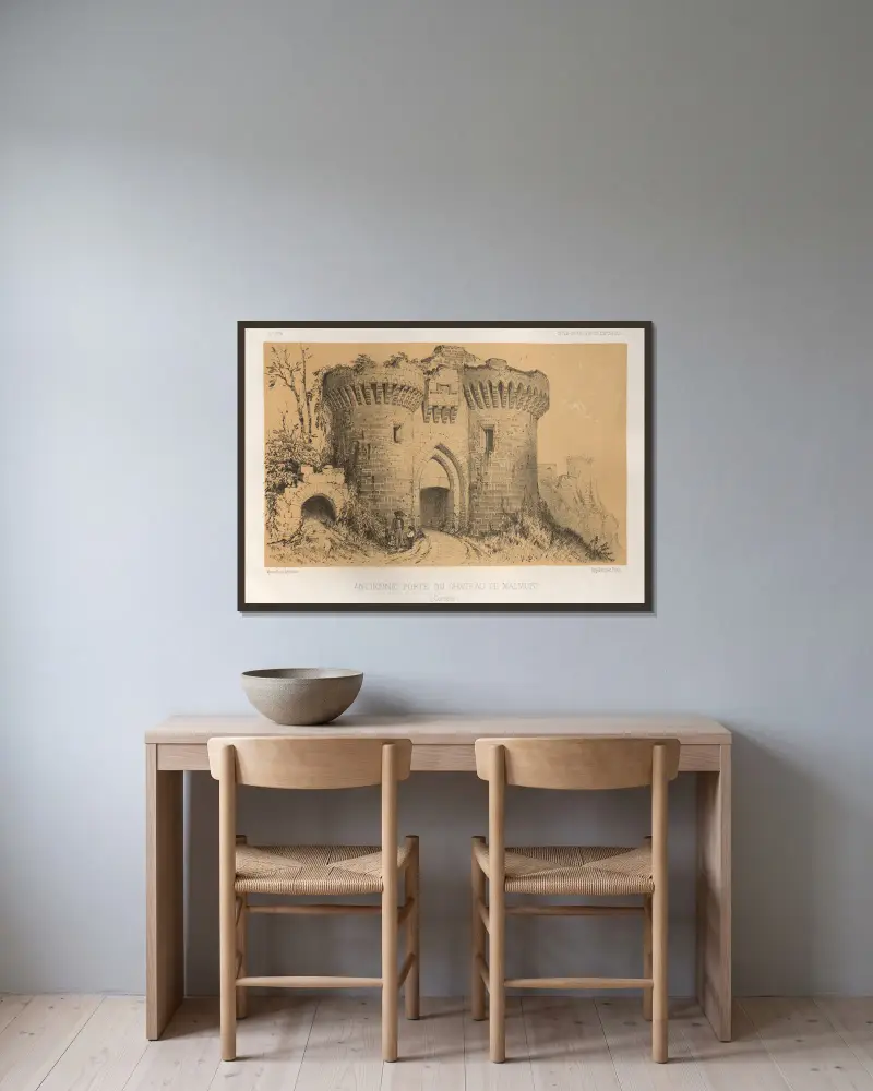 Ancienne Porte Du Chateau De Malmort (Correze) av Victor Petit inramad på en vägg