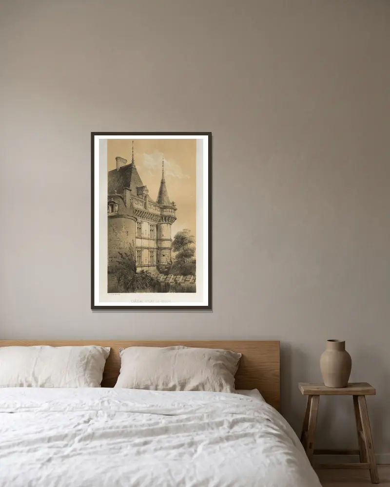 Château D’Azay-Le-Rideau (Indre et Loire) av Victor Petit inramad på en vägg