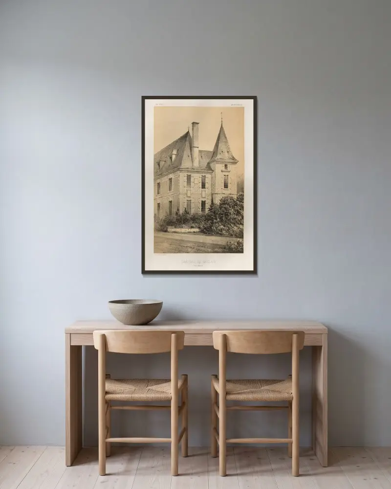 Schloss Baclair (Seine inférieure) von Victor Petit gerahmt an einer Wand
