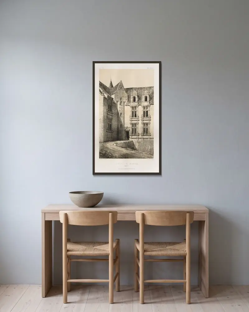 Schloss Bernesq (Calvados) von Victor Petit gerahmt an einer Wand