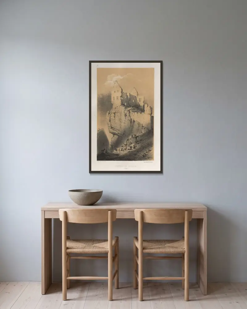 Schloss Crussol (Drôme) von Victor Petit gerahmt an einer Wand